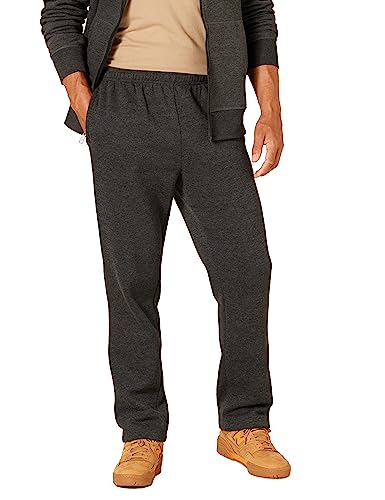 Amazon Essentials Men's Fleece Sweatpant (Available in Big & Tall), Charcoal Heather, Large