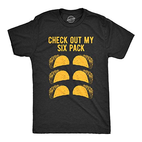 Mens Check Out My Six Pack Tshirt Funny Taco Tuesday Tee Funny Mens Shirts for Mexican Fiesta for Exercise Black L
