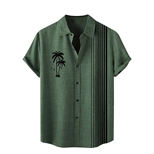 Men's Dress Shirts Custom T Shirts Hawaiian Shirts for Men Loose Fit Short Sleeve Lightweight Graphic Printed Vintage Button Down Tropical Beach Tops Shirts Mens Summer Shirts Casual