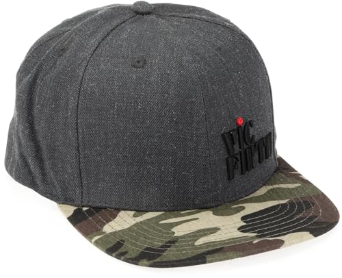 Vic Firth Gray Camo 6 Panel Snapback Hat, One-Size Fits Most Adults
