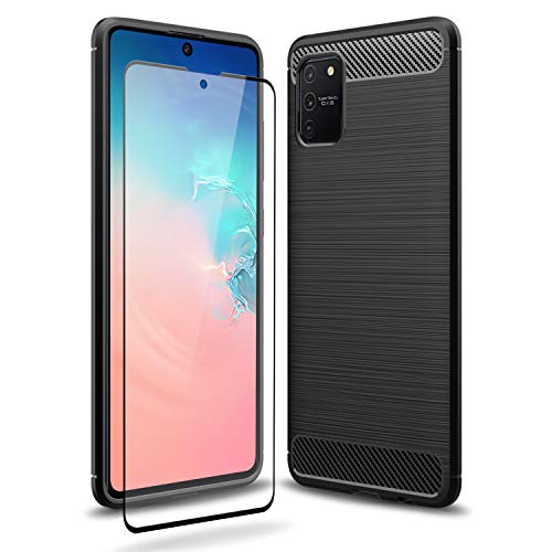 Olixar Case with Screen Protector for Samsung Galaxy S10 Lite, Stylish 2 in 1 Protection - Defend Your Phone & Screen from Drops, Shocks and Scratches Sentinel - Black
