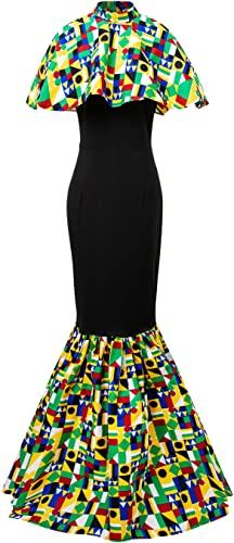HongyuAmy Women's African Ankara Outfits Attire Kente Print Dresses(XXX-Large.Color B)