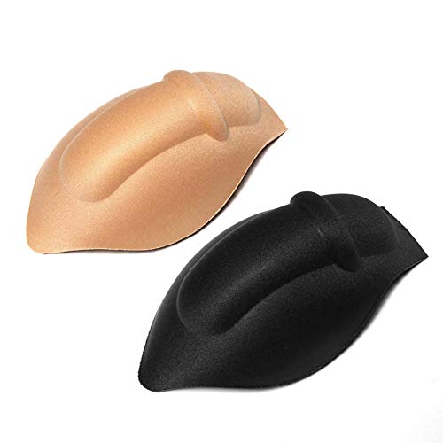 SoSickWithIt ElsaYX Men's Bulge Enhancing Underwear Cup Sponge Pad Swimwear Padded, 2 Pairs Style 02- Black/Beige, One Size