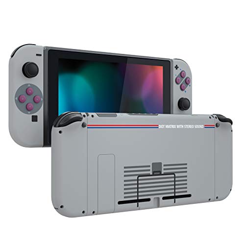 eXtremeRate DIY Replacement Shell Buttons for Nintendo Switch, Soft Touch Back Plate for Switch Console, Housing with ABXY Direction Buttons for Joycon Handheld Controller - Classic 1989 GB DMG-01