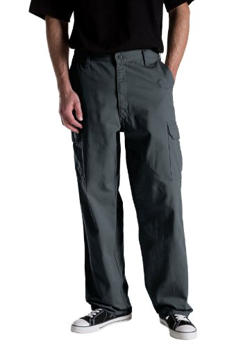 Dickies Men's Loose-Fit Cargo Work Pant, Charcoal, 36W x 34L