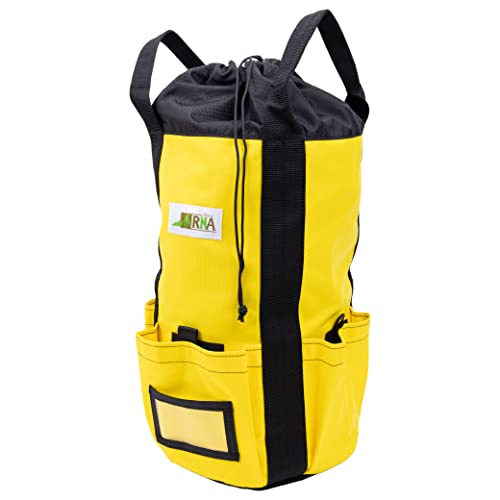 Rock-N-Rescue Arbor Rope Storage Bag - Rock and Tree Climbing Equipment, Arborist Gear, Bucket Style Backpack, Waterproof Nylon Material, Yellow, 200'