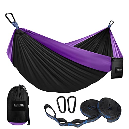 Kootek Camping Hammock Double Portable Hammocks Camping Accessories for Outdoor, Indoor, Backpacking, Travel, Beach, Backyard, Patio, Hiking