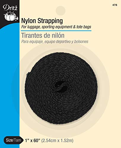 Dritz 478 Nylon Strapping, 1 x 60-Inch, Black