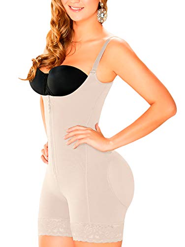 DIANE & GEORDI 2396 Fajas Colombianas Pospartum Tummy Control Body Shapers Shapewear for Women Girdle Beige 3XL