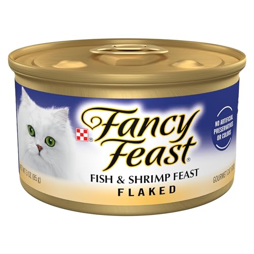 Purina Fancy Feast Wet Cat Food Flaked Fish and Shrimp Feast - (Pack of 24) 3 oz. Cans