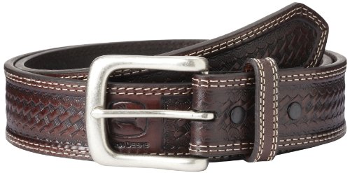 John Deere Men's Leather Removable Buckle Classic Bridle Belt, Chocolate, 38