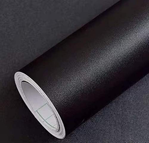 Yancorp 120' Matte Black Contact Paper Peel and Stick Wallpaper Removable Contact Paper for Cabinest Self-Adhesive Drawer Stick and Peel Countertop (16'x120', Black)