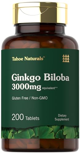 Carlyle Ginkgo Biloba | 3000mg Per Serving | 200 Tablets Extra Strength | Vegetarian | Non-GMO & Gluten Free Supplement | Tahoe Naturals
