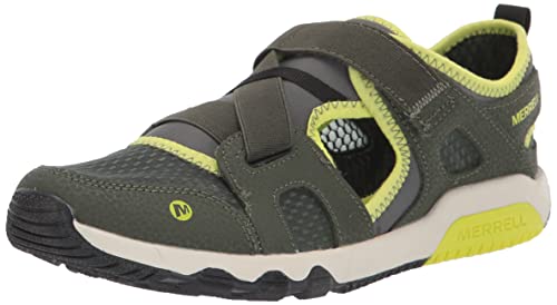 Merrell Hydro Free Roam Monarch Sandal, Olive/Lime, 7 US Unisex Big Kid