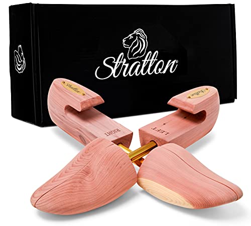 Stratton MEN’S ADJUSTABLE SPLIT TOE CEDAR SHOE TREE - GROWN IN USA (Small / 6.5-8 US, 1-pack)
