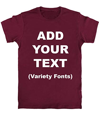 Custom T Shirts Ultra Soft Add Your Text for Men & Women Unisex Cotton T Shirt [Maroon/L]
