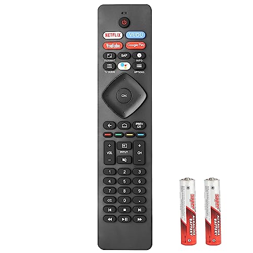 NH800UP RF402A-V14 BT800 IR Remote Control Compatible with Philips Android 4K Ultra HD Smart LED TV Replacement Controller with Netflix Vudu YouTube with Batteries (No Voice Function)