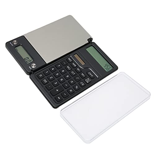 Electronic Scale, Digital Kitchen Scale, Electronic Scale with Solar Calculator, Jewelry Scale for Kitchen, 0.1g High Accuracy Multiple Units Convert Battery Powered