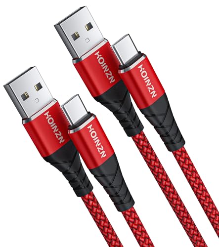 USB A to USB C Cable[2-Pack,6FT], 3.1A Type C Fast Charging Cord Durable Braided Compatible with Samsung Galaxy A20 A50 A51 A71, S20 S10 S9 S8 Plus Android Cell Phone Charger Cable