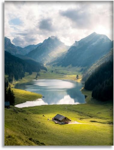 Bathroom Wall Art Decor Bathroom Pictures for Wall Artwork Appenzell views Framed Canvas Wall Art for Bedroom Dining Room Farmhouse 16'x20'