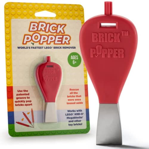 Brick Popper - Separator Tool - World's Fastest Brick Remover for Kids and Adults, Gifts for Ages 6 Year Old and up, Tools Stocking Stuffer (Red)
