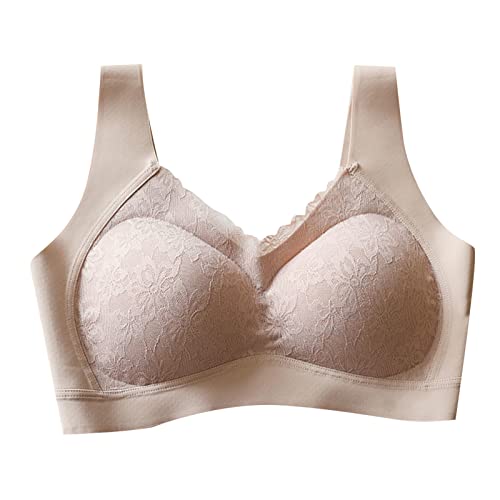 Women Full Cup Thin Underwear Plus Size Five Breasted Wireless Sports Bra Lace Womens Bras No Underwire Front Closure