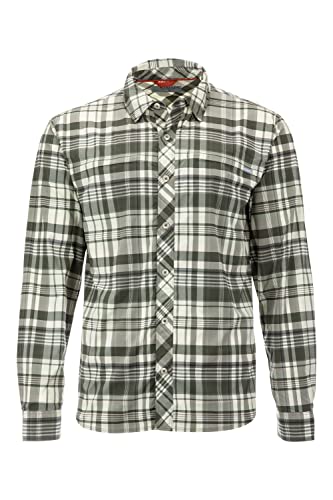 Simms Men's Bugstopper Long Sleeve Fishing Shirt with Insect Shield, UPF 30, Foliage Madras Plaid, XX-Large