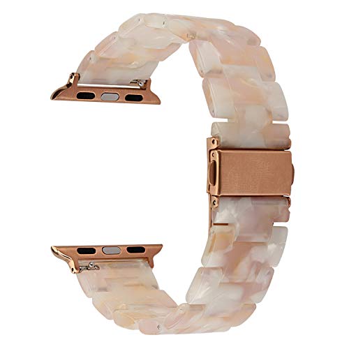 MAIRUI Compatible with Apple Watch Bands 41mm/40mm/38mm Series 7/6 SE 5/4/3/2/1 Men Women Accessories Strap Sport Resin Bracelet for iWatch(Tan)