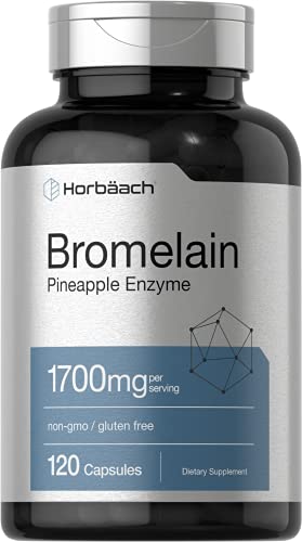 Horbaach Bromelain 1700 mg | 120 Capsules | Supports Digestive Health | Pineapple Enzyme Supplement | Non-GMO, Gluten Free