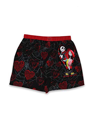 Disney Nightmare Before Christmas Jack and Sally Men's Heart Boxer Shorts Underwear (XX-Large, Multicolor)