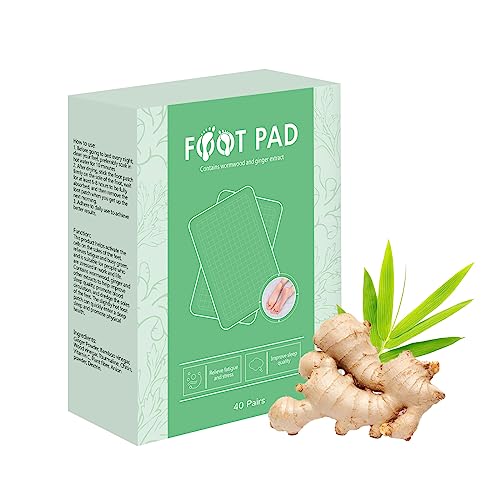 Foot Pads | Ginger Foot Pads | Deep Cleansing Foot Pads | Foot Patchs | 40PC Deep Cleansing Ginger Foot Patchs to Relieves Stress and Fatigue, Improve Sleep Quality, Effective Foot Patch to Relax