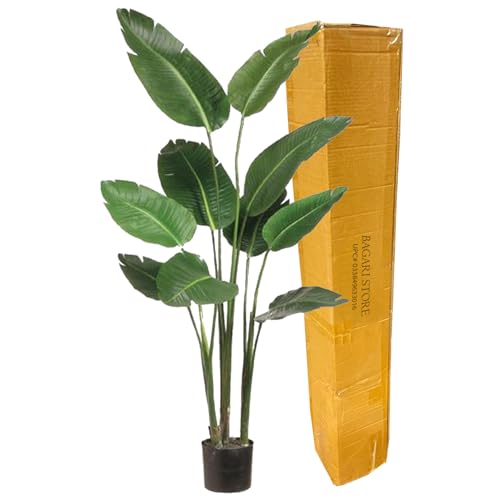 One 5 Foot Artificial Silk Bird of Paradise Palm Tree Potted Plant