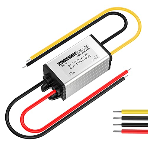 DC 24v to 12v Converter Reducer Step Down Buck Converter 4A 48W Power Supply Adapter for Auto Car Truck Vehicle Boat Solar System etc. (Accept DC15-40V Inputs)
