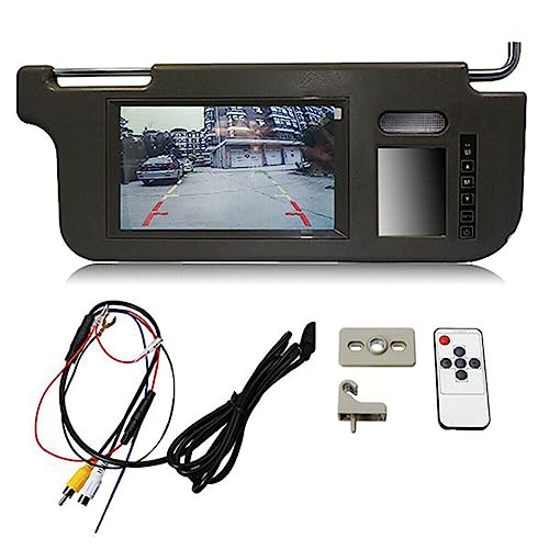 Fangyid 7Inch Black Car Right Sun Visor Rear View Mirror Screen LCD Monitor 2 Channel Video Accessories