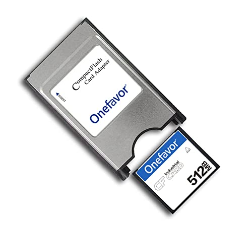 Onefavor Compact Flash to PCMCIA Ata Adapter CF to PC Card Adapter PCMCIA Ata Adapter for Cf 2 Card (Come with 512MB CF Memory Card)
