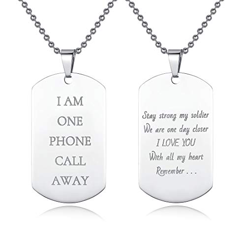 Albeads Silver Personalized Custom Engraved Friendship Necklace ID Tag Dog Tags Pendants Stainless Steel
