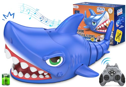 KIDDITOY Remote Control Shark Toys for Kids 3+, [2023] Rechargeable RC Shark Robot - Realistic Biting Action, Interactive Robot Toys Gifts for Boys Ages 3-12, Kids Stocking Stuffers Birthday Gifts