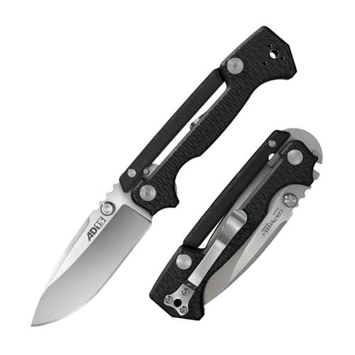 Cold Steel AD-10 and AD-15 Tactical Folding Knife with Lock and Pocket Clip - Premium S35VN Steel Blade, AD-15 Black , 3 1/2'