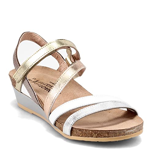 NAOT Footwear Women's Hero Sandal Soft Silver Lthr/Radiant Gold Combo 9-9.5 N US