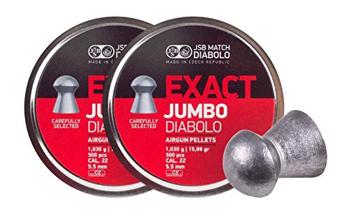 JSB 546247-500 Jumbo Exact Air Gun Pellets .22 Cal, 15.89 Grains, 500ct, 2 Pack