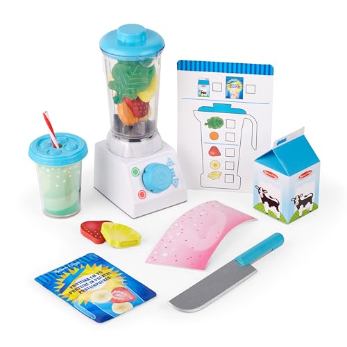 Melissa & Doug Smoothie Maker Blender Set with Play Food - 22 Pieces - Play Blender Mixer Toy for Kids Kitchen Ages 3+