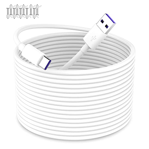 iMangoo USB to USB C Power Cable for CCTV Camera, 33FT/ 10M Type C Power Extension Cable for Xiaomi Mi Security Camera Outdoor Indoor Cord Include 10 Wire Clips Cable Nails(No Data Transfer Support)