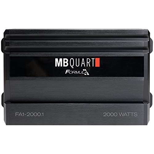 MB Quart FA1-2000.1 Mono Channel Car Audio Amplifier (Black) - Class SQ Amp, 2000-Watt, 1 Ohm Stable, Variable Electronic Crossover, LED System Protection, Heavy Duty Connections, Bass Remote Included