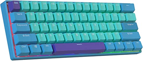 BOYI 60% Cherry MX Switch Green Mini Mechanical Keyboard, 61 Key Mini RGB PBT Keycap Type-C Wired NKRO Programmable Mechanical Gaming Keyboard(Cherry MX Brown Swtich)