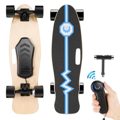 Caroma Electric Skateboard, 350W Electric Skateboard with Wireless Remote Control for Adult Teens, 12.4MPH Top Speed, 8 Miles Max Range, 3-Speed Adjustment, Load up to 220lbs