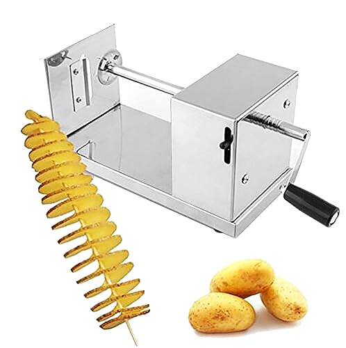 TECHTONGDA Manual Stainless Steel Potato Chips Slicer Spiral Twister Vegetable Cutter Tornado Potato Slicer French Fry Cutter