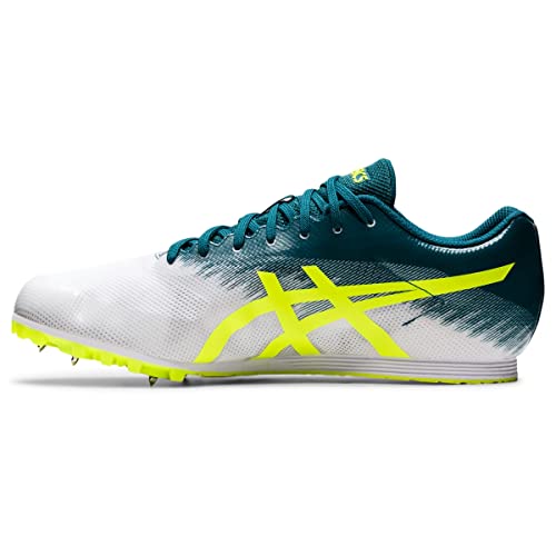 ASICS Unisex's Hyper LD 6 Track & Field Shoes, 11.5, White/Safety Yellow