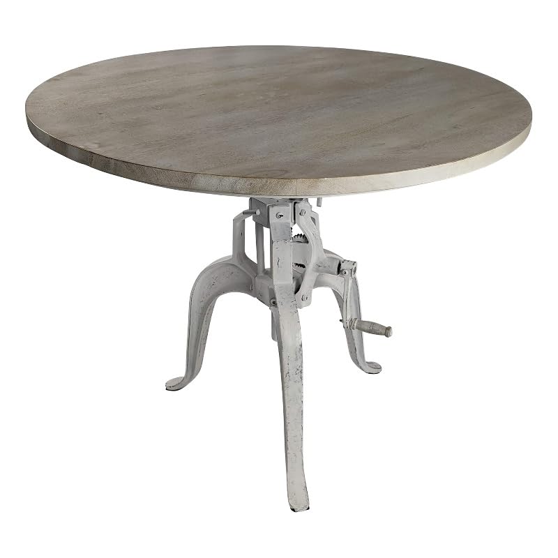 Carolina Classic Bentley Adjustable Crank Table in Whitewash