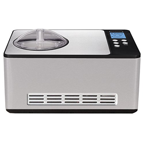 Whynter ICM-200LS Automatic Ice Cream Maker 2.1 Quart Capacity with Built-in Compressor, No Pre-Freezing, LCD Digital Display, Timer, Stainless Steel