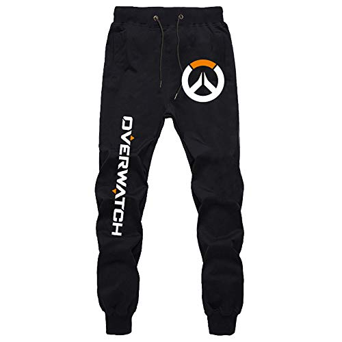 Overwatch Game Around Youth Feet Pants Jogger Sweatpants Sport Casual Cloth (M, Black)